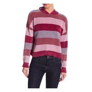 NWT Romeo & Juliet Couture Women's Striped Chenille Pullover Hoodie Sweater